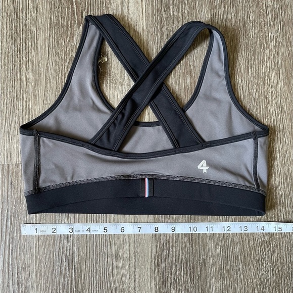 Sleek Gray and Black Sports Bra - Picture 2 of 4
